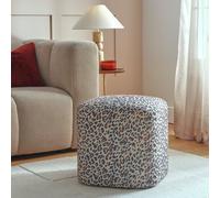 Argos Home Louise Fabric Pouffe - Leopard Print