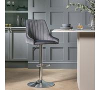 Argos Home Lyle Velvet Bar Stool - Charcoal