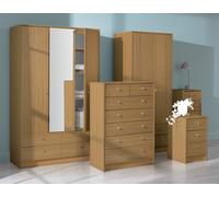 Argos Home Malibu 3 Drawer Bedside Table - Oak Effect