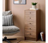 Argos Home Malibu 5 Drawer Tallboy - Walnut