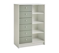 Argos Home Malibu Kids 6 Drawer Chest - Sage Green & White