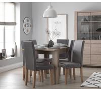 Argos Home Miami Ext Oak Dining Table & 6 Charcoal Chairs