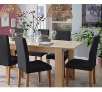Argos Home Miami Ext Oak Dining Table &6 Grey Chairs