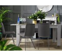 Argos Home Miami Ext White Dining Table & 6 Charcoal Chairs