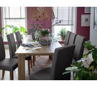 Argos Home Miami Extend Oak Dining Table & 8 Charcoal Chairs