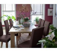 Argos Home Miami Extend Oak Dining Table &8 Chocolate Chairs