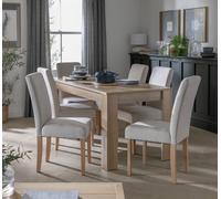 Argos Home Miami Extendable Oak Dining Table &6 Cream Chairs