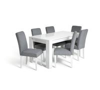 Argos Home Miami Extending Grey Dining Table & 6 Grey Chairs
