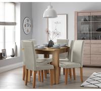 Argos Home Miami Extending Oak Dining Table & 6 Cream Chairs