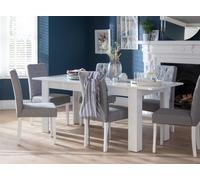 Argos Home Miami Extending Oak Dining Table &6 Grey Chairs