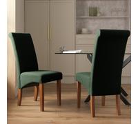 Argos Home Midback Pair of fabric Dining Chairs - Green