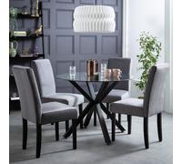 Argos Home Midback Pair of Velvet Dining Chair - Black