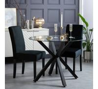 Argos Home Midback Pair of Velvet Dining Chair - Black
