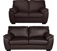 Argos Home Milano Leather 2 & 3 Seater Sofas - Chocolate