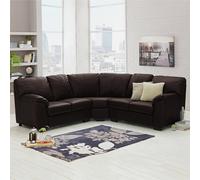 Argos Home Milano Leather Corner Sofa - Chocolate