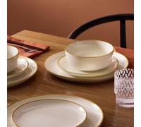 Argos Home Mustard Rim 12 Piece Stoneware Dinner Set