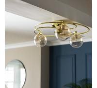 Argos Home Ombre Glass Metal Flush to Ceiling Light - Brass