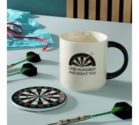 Argos Home One Hundred and Eight Tea Ceramic Mug & Dartboard Coaster Set