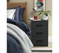 Argos Home Oslo 3 Drawer Bedside Table - Black Oak Effect