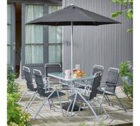 Argos Home Pacific 6 Seater Folding Metal Patio Set - Black