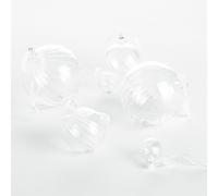 Argos Home Pack of 6 Mixed Size Clear Glass Bauble