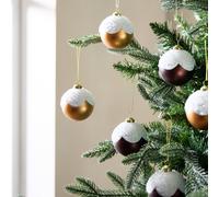 Argos Home Pack of 6 Pudding Shatterproof Christmas Bauble