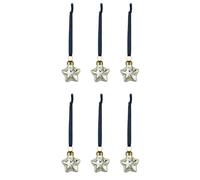 Argos Home Pack of 6 Silver Glass Star Christmas Decoration