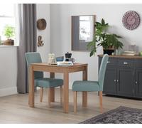 Argos Home Pair of Midback Tweed Fabric Dining Chairs - Teal