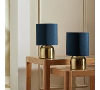 Argos Home Pair of Touch Table Lamps - Navy and Brass