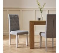 Argos Home Pair of Tweed Fabric Dining Chairs - Grey