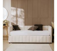 Argos Home Pandora Velvet Trundle Day Bed - Cream