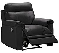 Argos Home Paolo Leather Mix Manual Recliner Chair - Black
