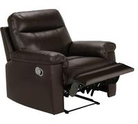 Argos Home Paolo Leather Mix Manual Recliner Chair - Brown