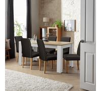 Argos Home Preston Grey Dining Table & 6 Chocolate Chairs