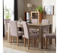 Argos Home Preston Oak Dining Table & 6 Brown Chairs