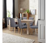 Argos Home Preston Oak Dining Table & 6 Charcoal Chairs