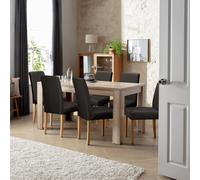 Argos Home Preston Oak Dining Table & 6 Chocolate Chairs