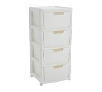 Argos Home Rattan 4 Drawer Large Storage Tower - White