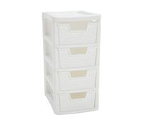 Argos Home Rattan 4 Drawer Small Storage Tower - White
