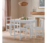 Argos Home Raye White Dining Table & 4 White Chairs