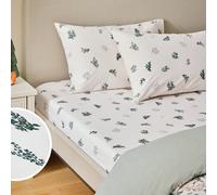 Argos Home Robin Foliage White Fitted Sheet - Small double