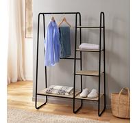 Argos Home Ryan Clothes Rail with Shelves - Black