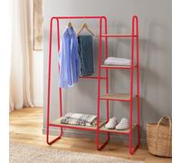 Argos Home Ryan Clothes Rail with Shelves - Red