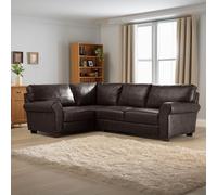 Argos Home Salisbury Leather LH Corner Sofa - Chocolate