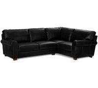 Argos Home Salisbury Leather Right Hand Corner Sofa - Black