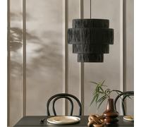 Argos Home Salto Raffia Black 4 Tier Lampshade - 40cm