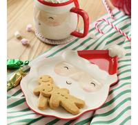 Argos Home Santa Shaped Stoneware Side Plate - Red