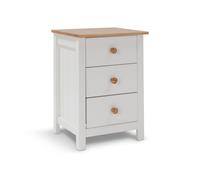 Argos Home Scandinavia 3 Drawer Bedside Table - Pine & White
