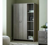 Argos Home Seville 2 Door Open Shelf Wardrobe - Grey Oak Effect