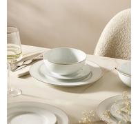 Argos Home Silver Rim 12 Piece Porcelain Dinner Set - White
